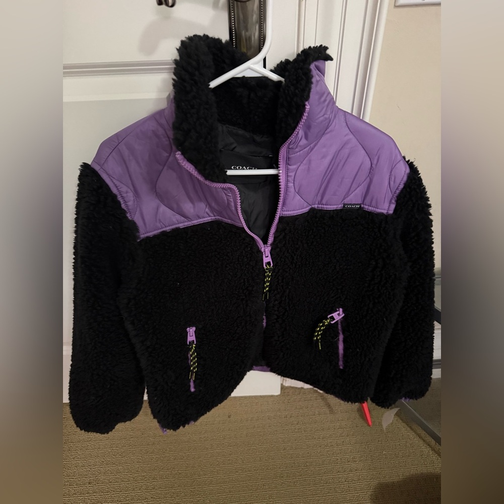 Coach, Quilted Sherpa zip up